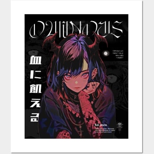 Ominous Halloween Anime Demon Girl Posters and Art